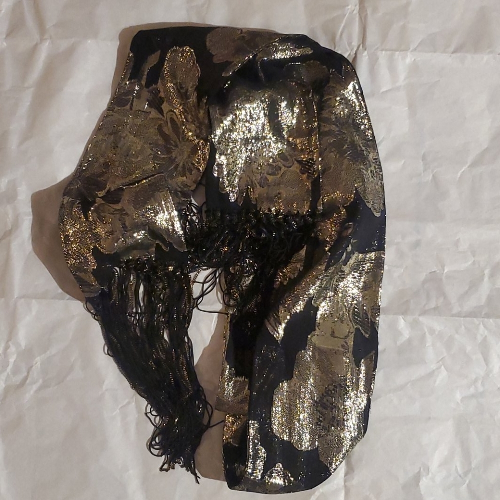 Yves Saint Laurent gold scarf